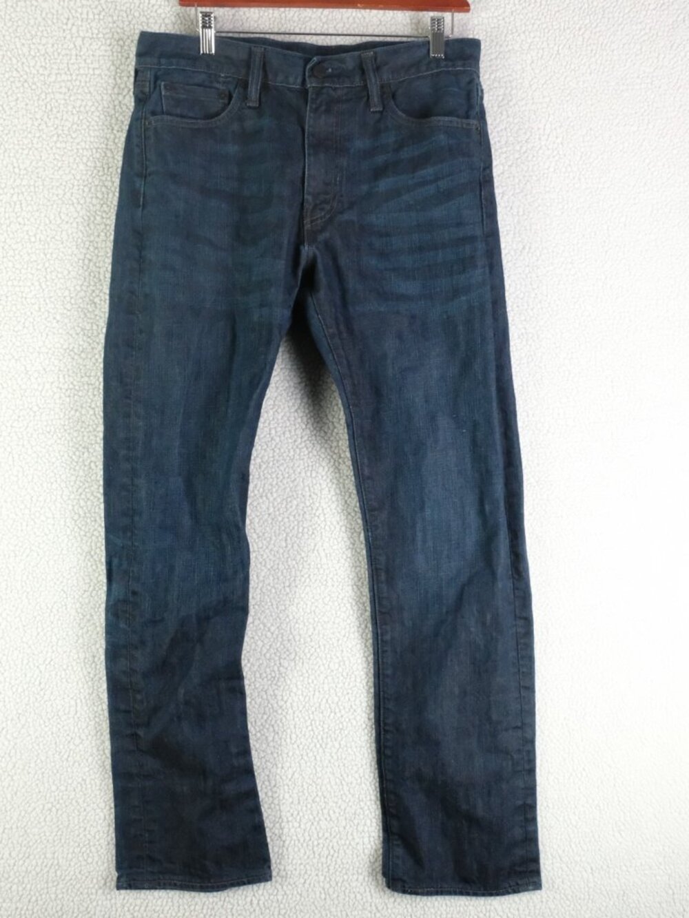Levis 513 Jeans Mens 33X32 Blue Slim Straight Dark Wash Stretch Whiskers